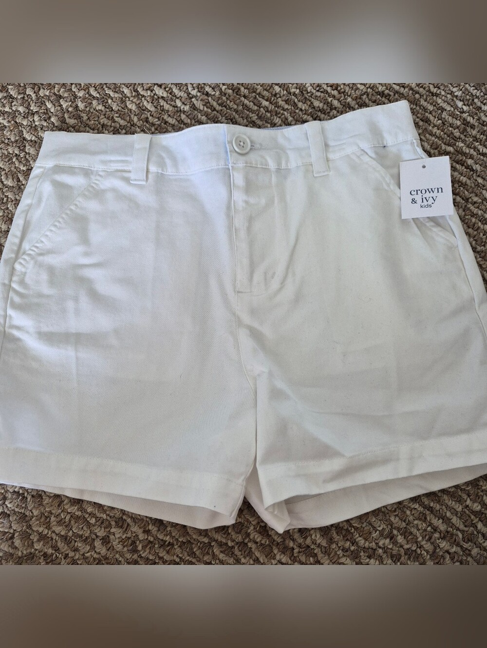 crown & ivy Kids White Chino Shorts